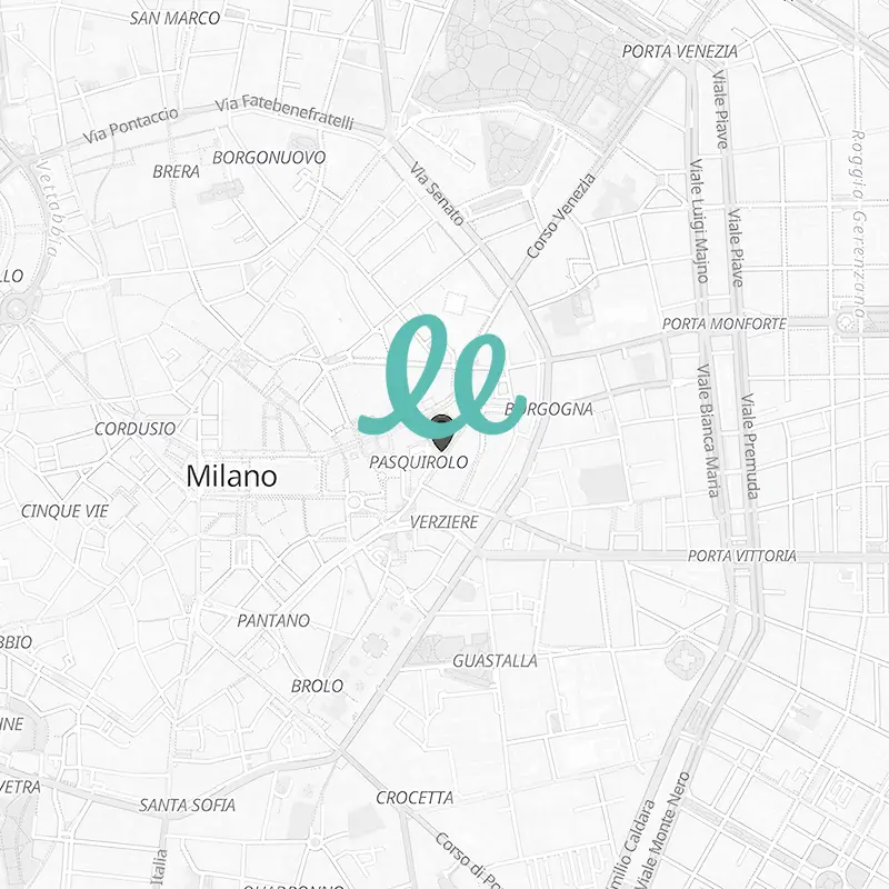 Mappa di Milano, Corso Europa con POI Freebly